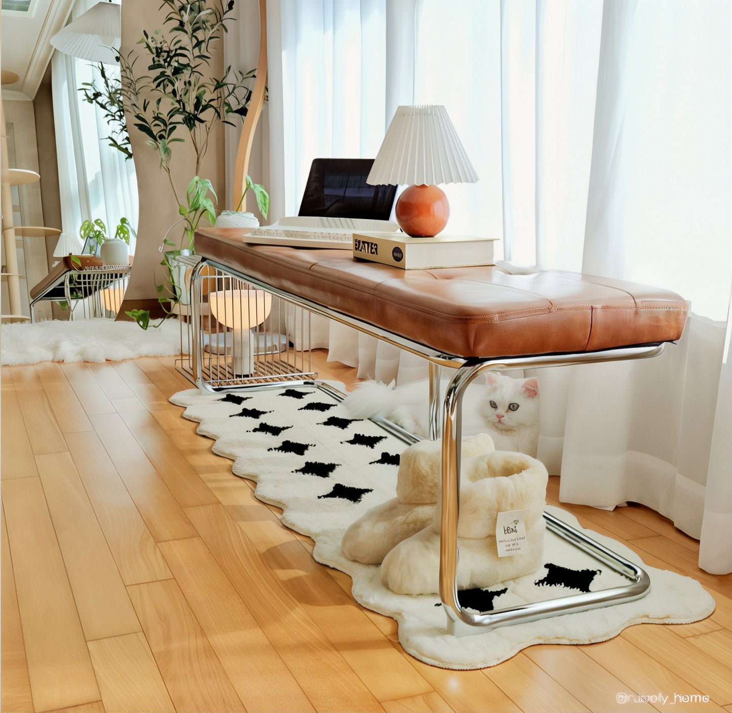 Buttoned Leather Bench