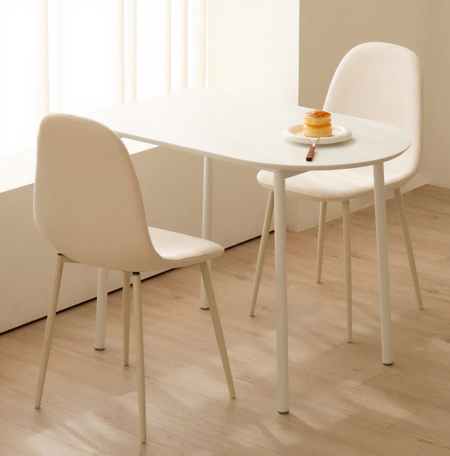 Half-Round White Laminate Dining Table