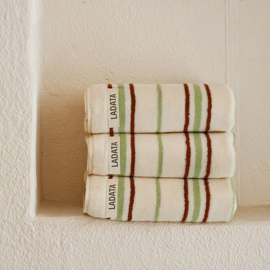 Stripe 40s Combed Cotton Hotel Towel Set (5-Piece)