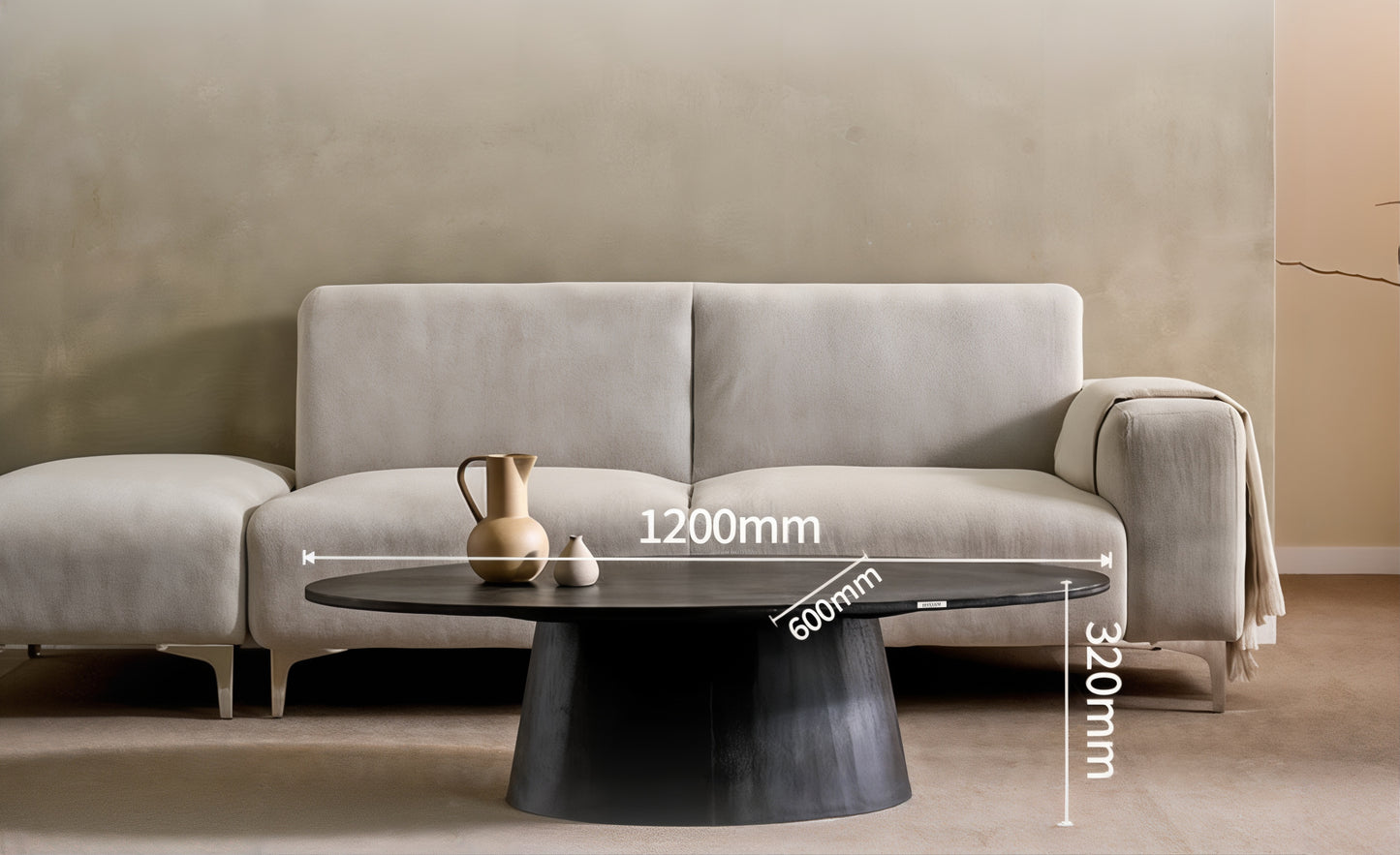 Wood Oval Coffee Table