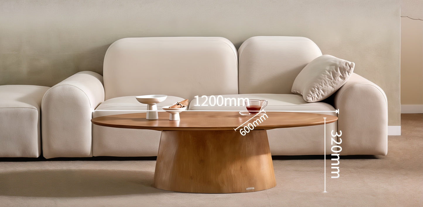 Wood Oval Coffee Table