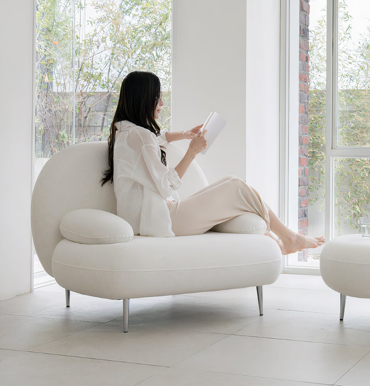 Galaxy Fabric Low-Back Sofa