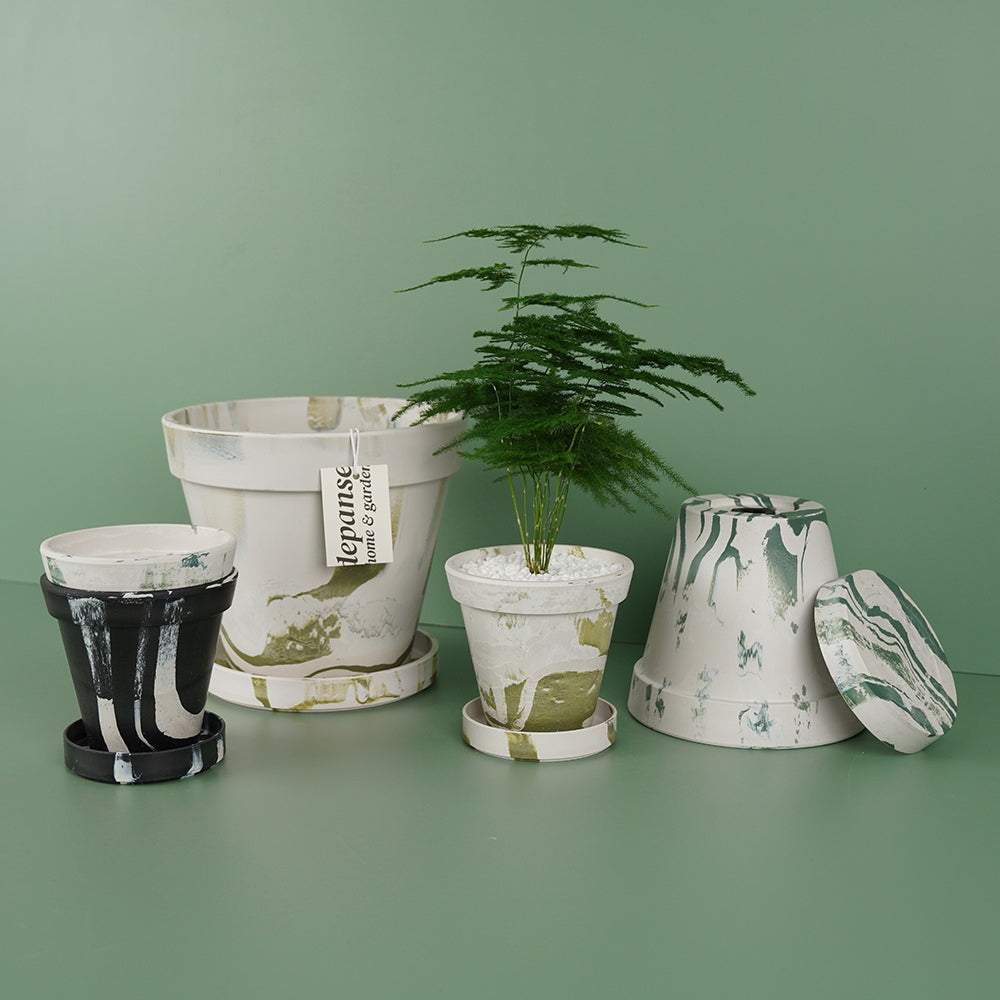 Marbled Plastic Flowerpot