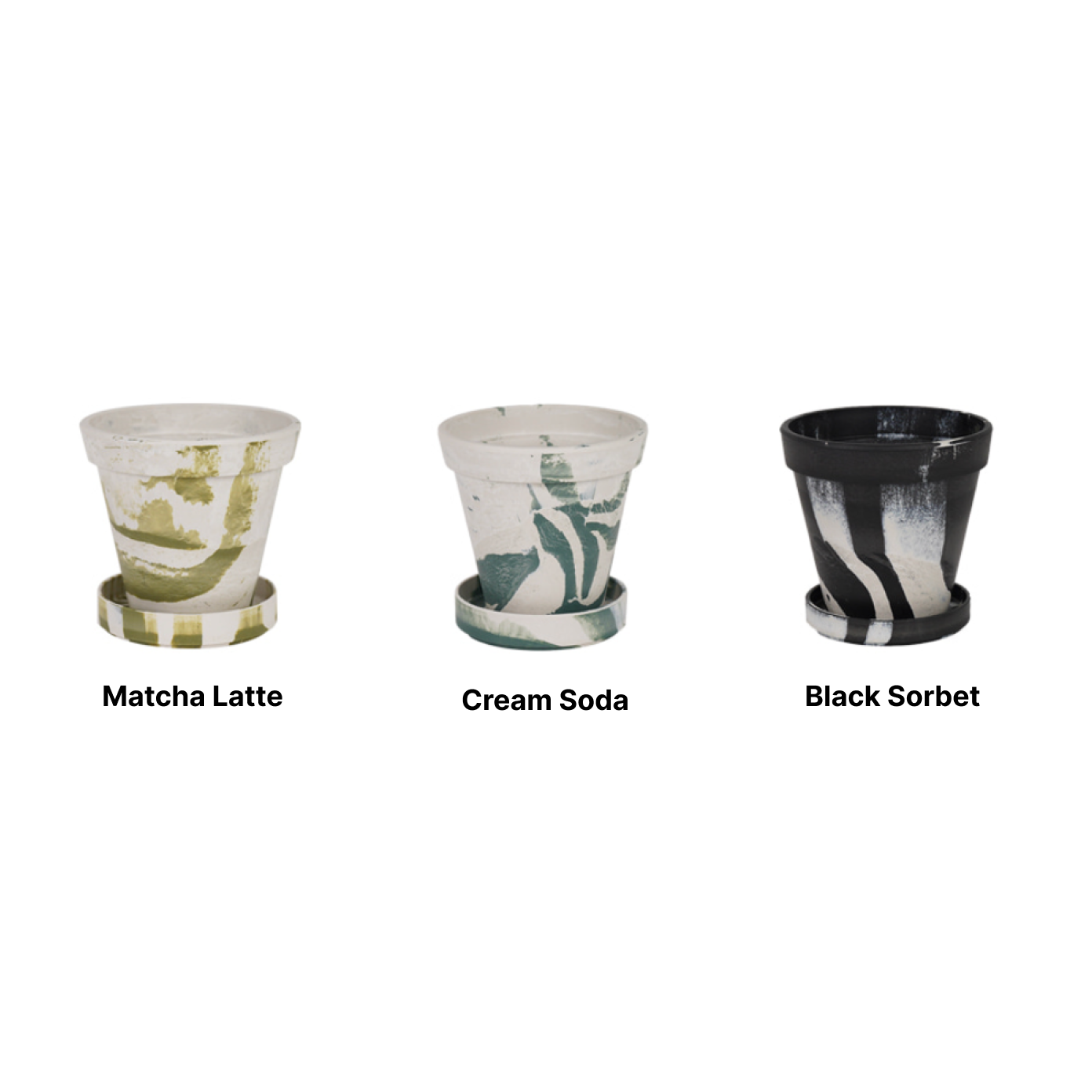 Marbled Plastic Flowerpot