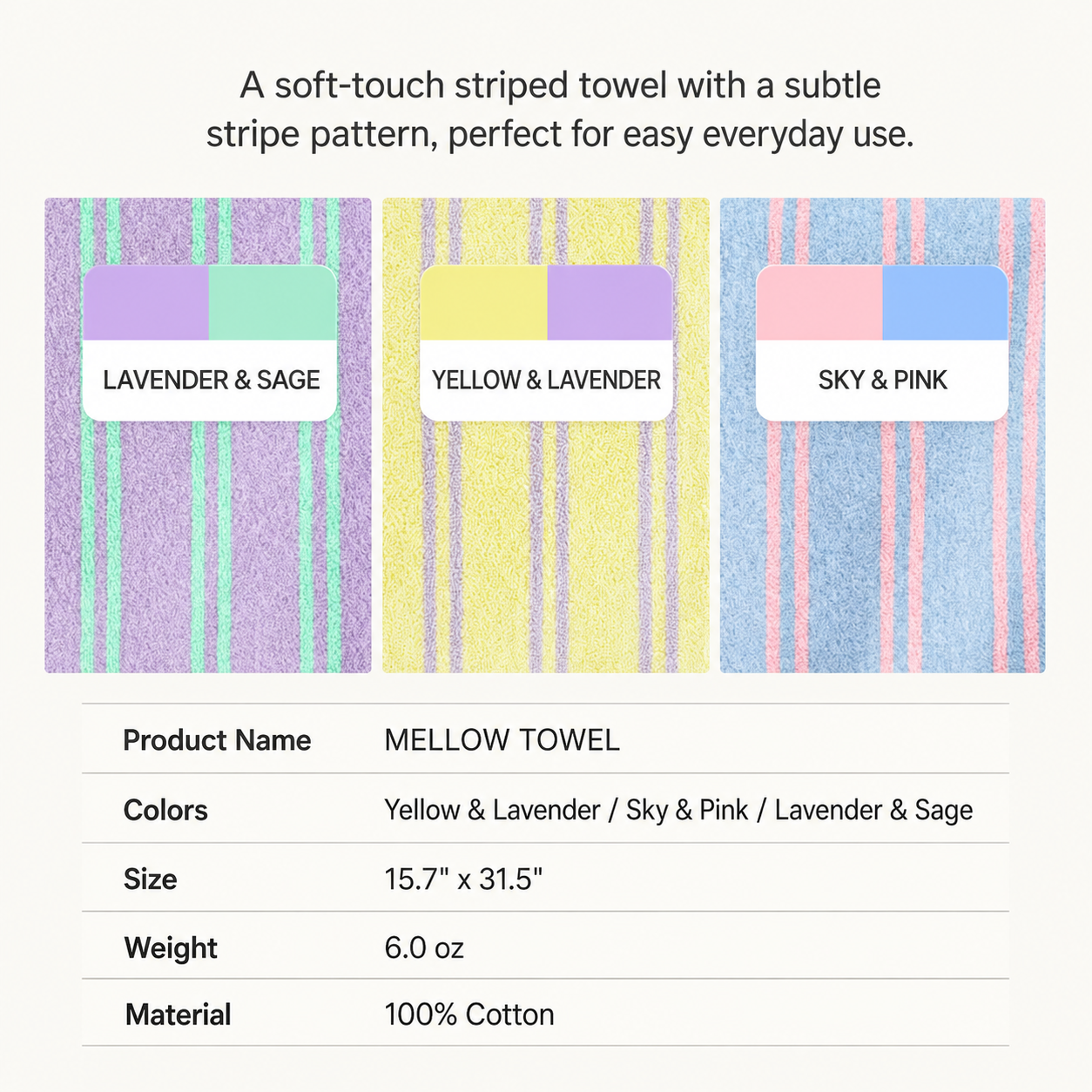 Mellow Stripe Hotel Towel Set (10-Piece)