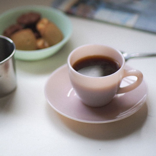 Milk Glass Coffee Cup & Saucer Set