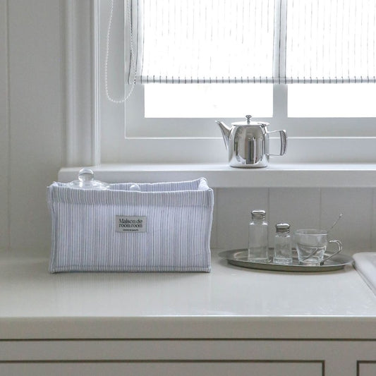 Striped Quilted Storage Basket