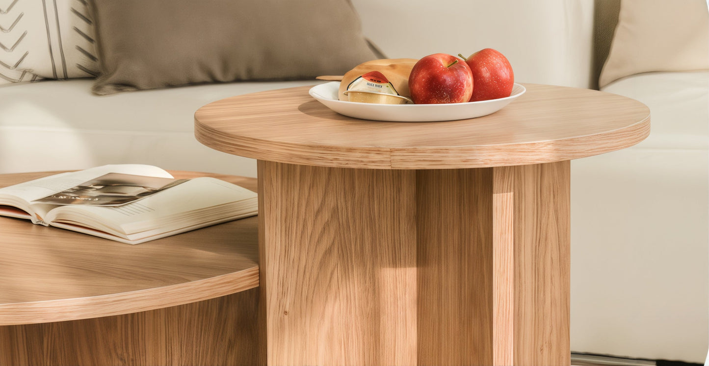 Wood Round Side Table