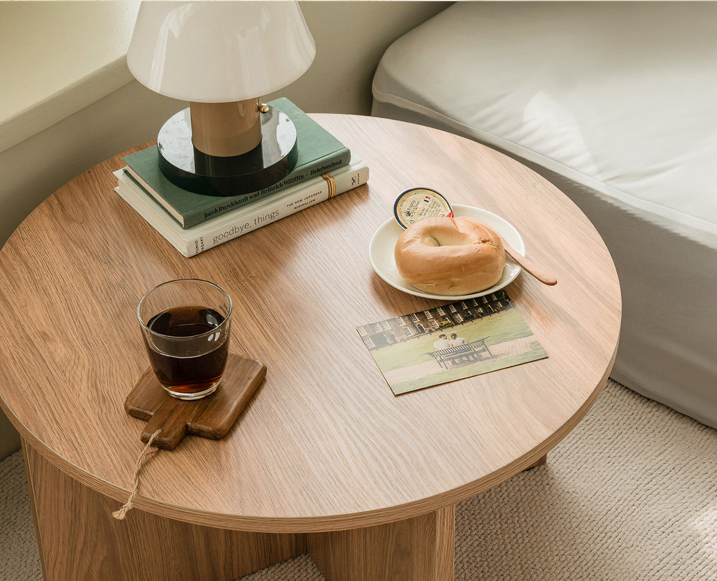 Wood Round Side Table