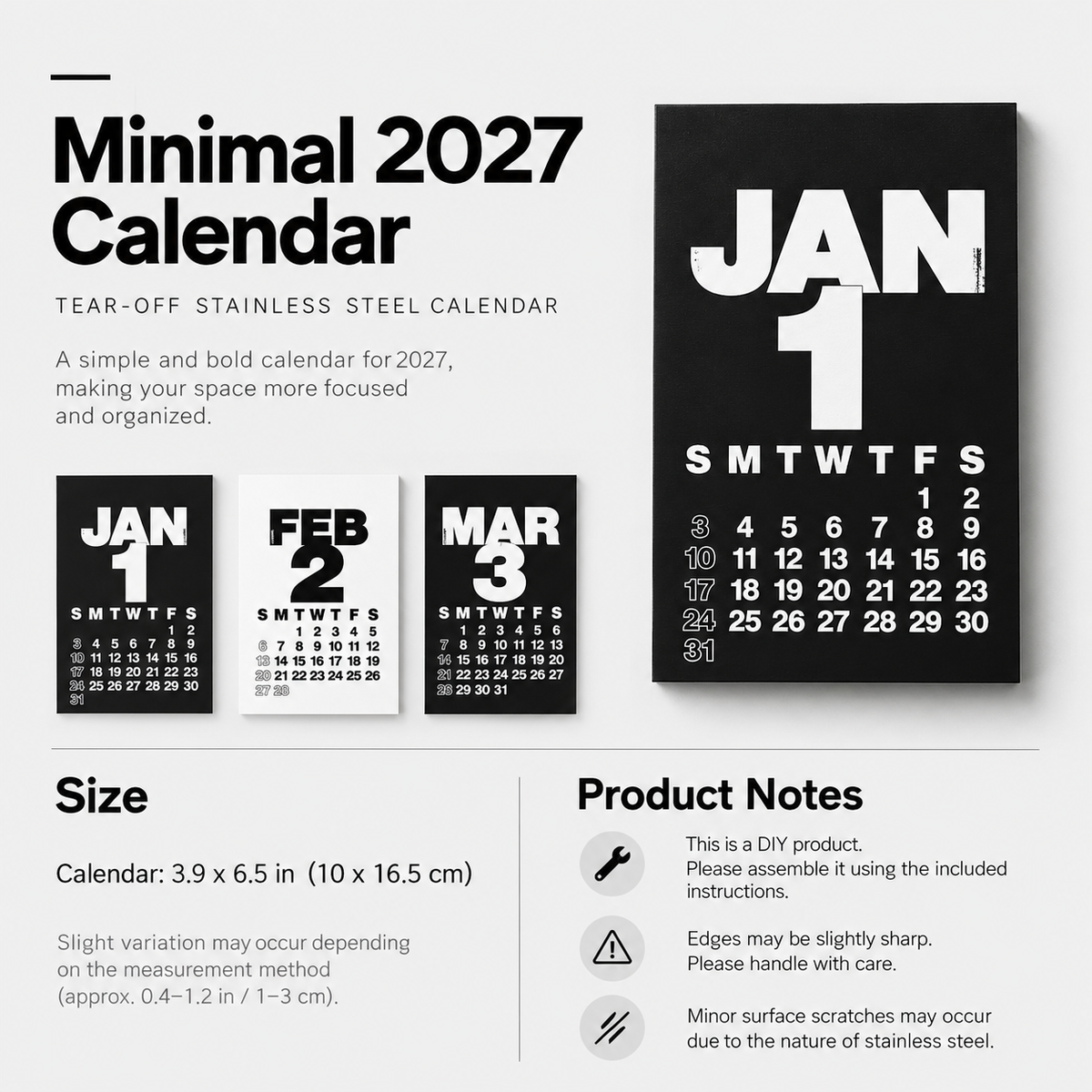 2027 Industrial Metal Tear-Off Calendar