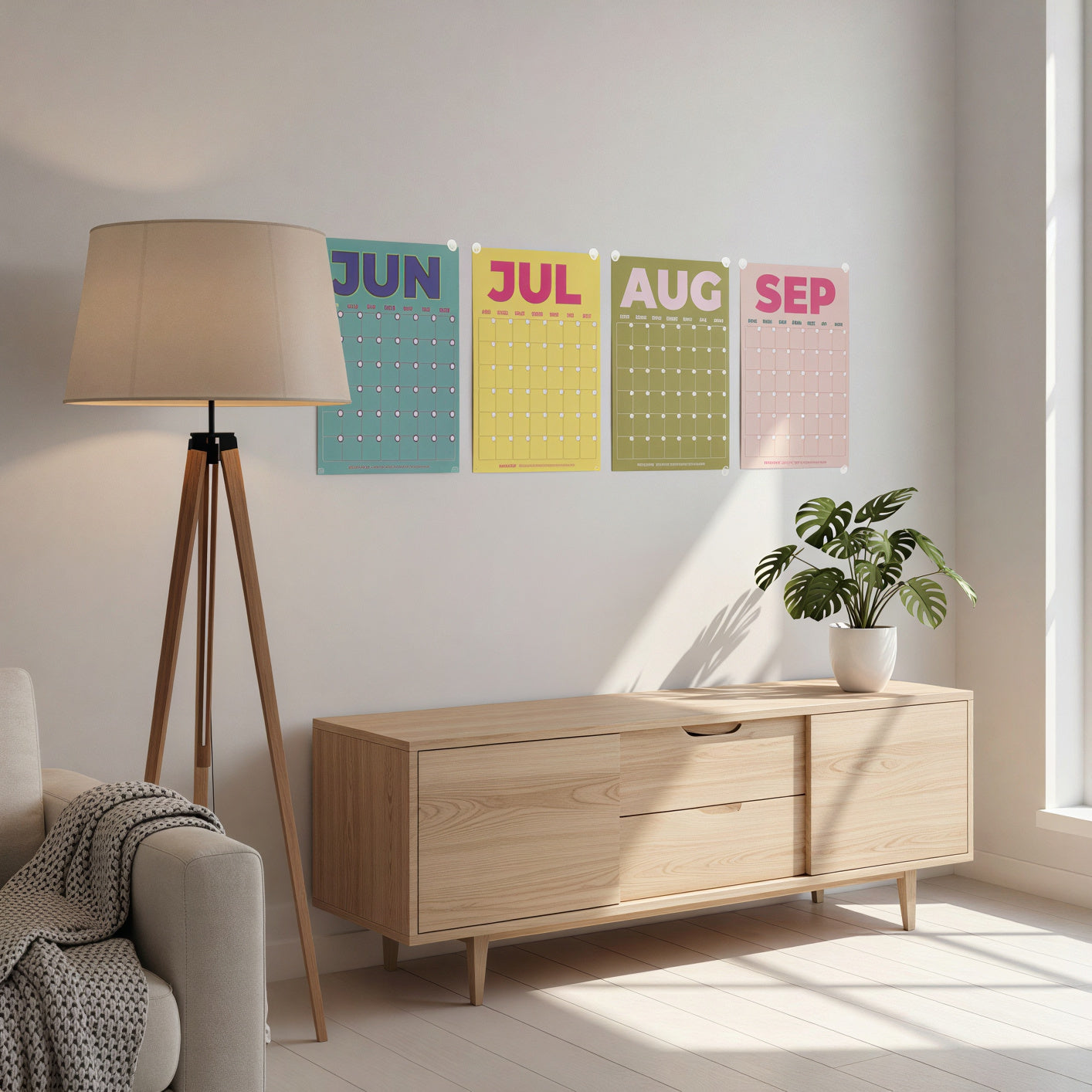 Color Block Perpetual Wall Calendar