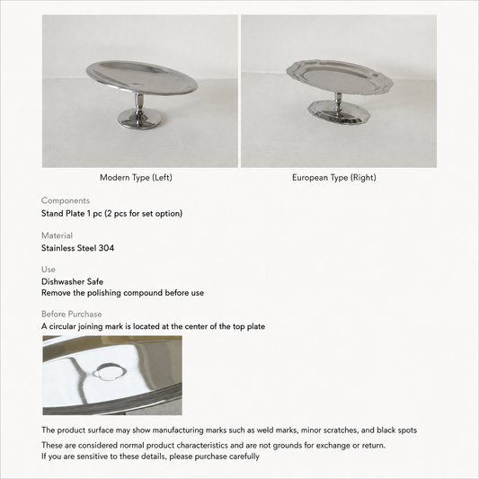 Stainless Steel Dessert Stand Plate