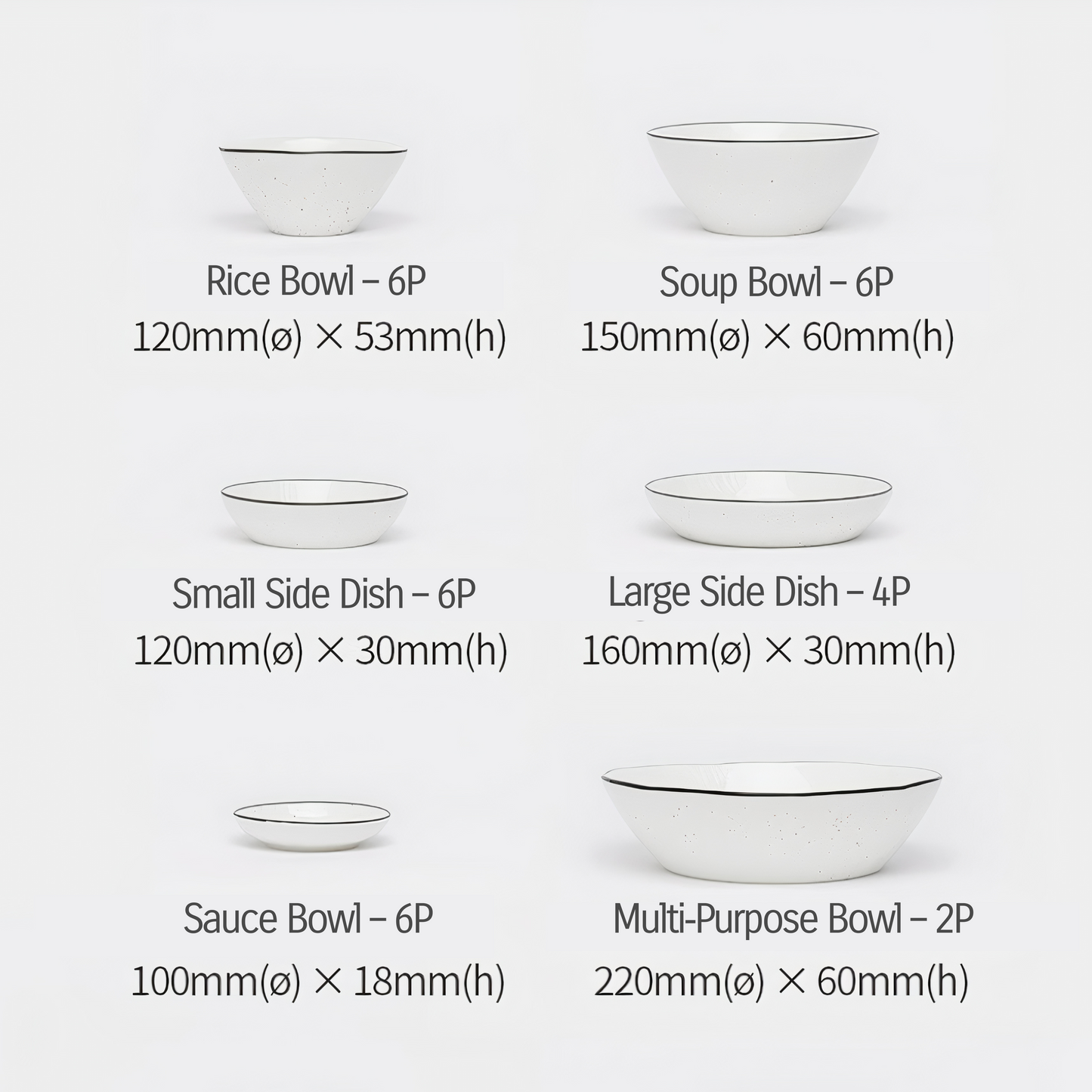 42‑Piece Stone Line Ceramic Dinnerware Set for 6