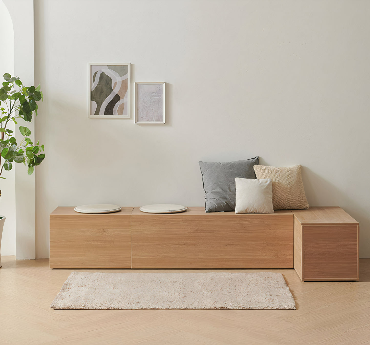 Minimalist Storage Bench Stool