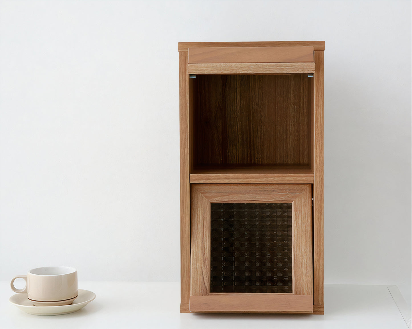 Mini Wood Cabinet with Glass Doors