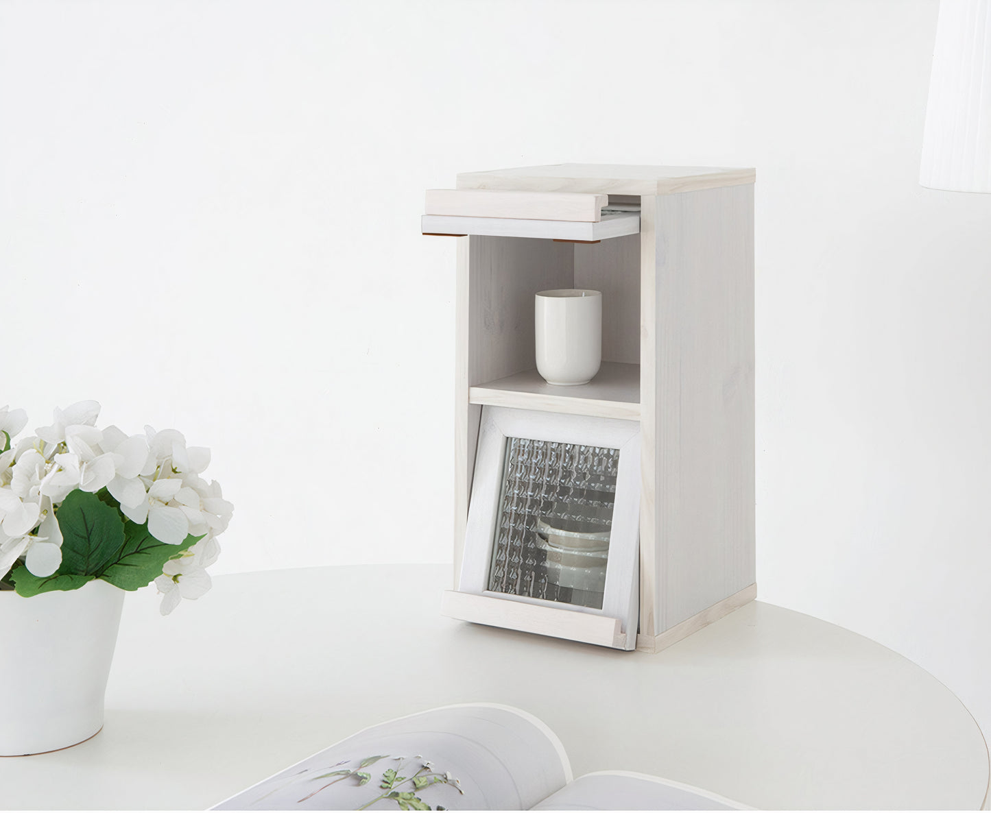 Mini Wood Cabinet with Glass Doors