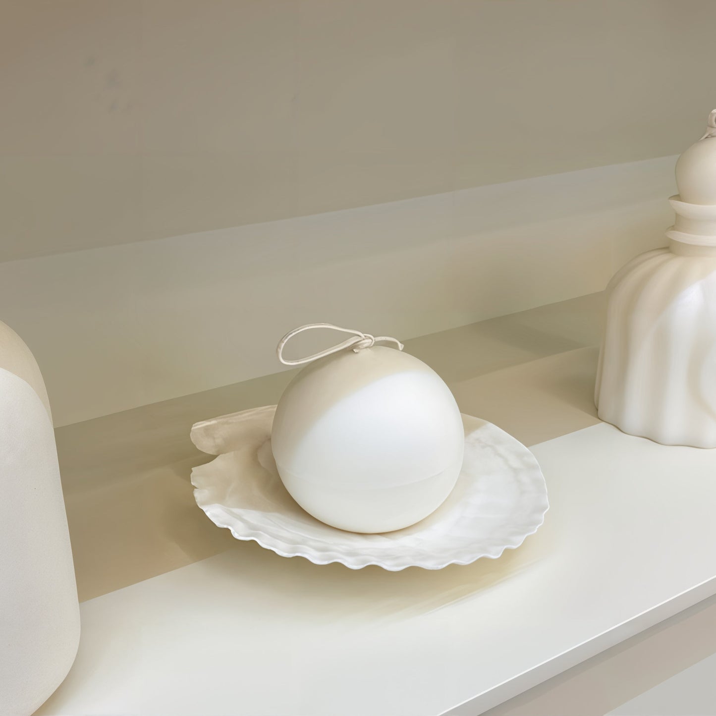 Pearl Mini Candle & Shell Tray Set