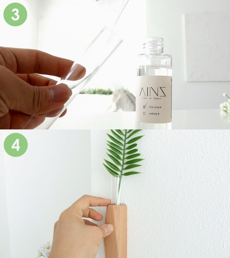 Wall-Mounted Wooden Diffuser Vase