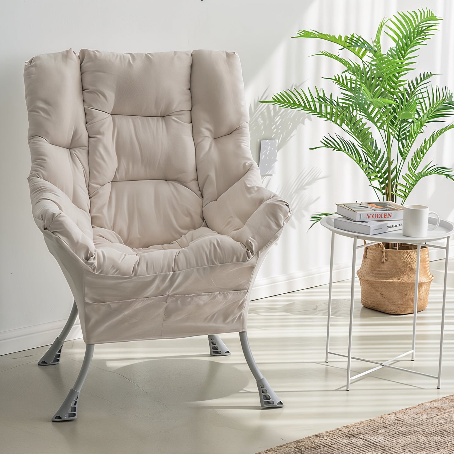 Padded Micro-Suede Lounge Chair