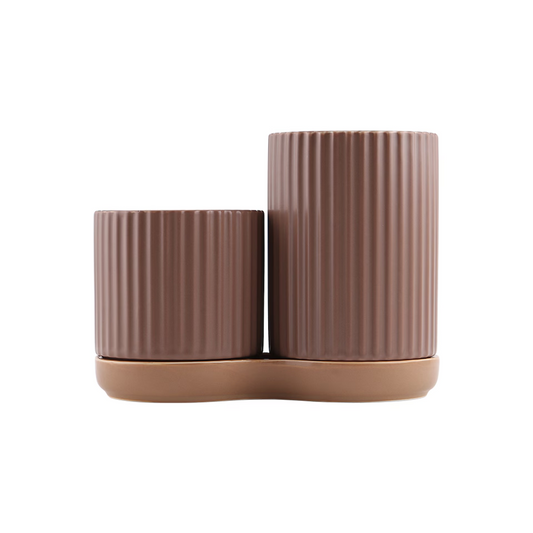 Carving Ceramic Utensil Holder Set (3-Piece)