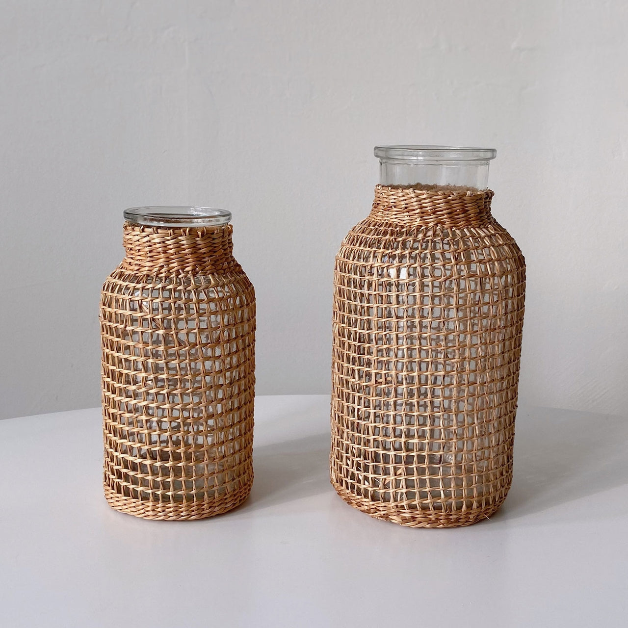 Rattan Glass Vase