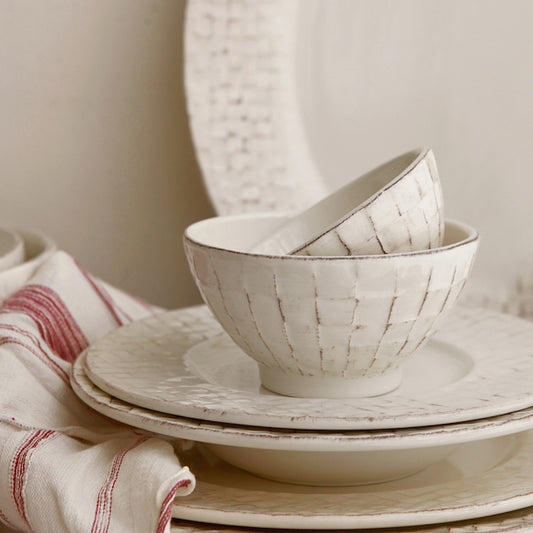 Soft Grid Ceramic Bowl