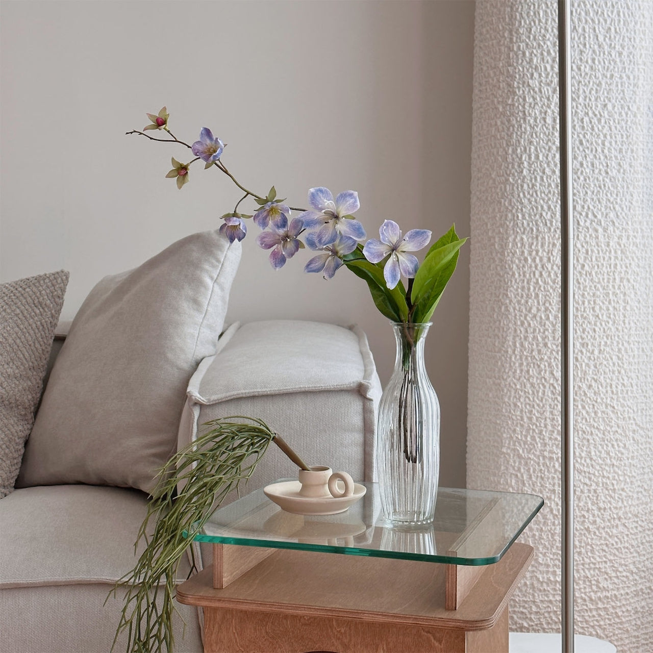 Ribbed Glass Vase
