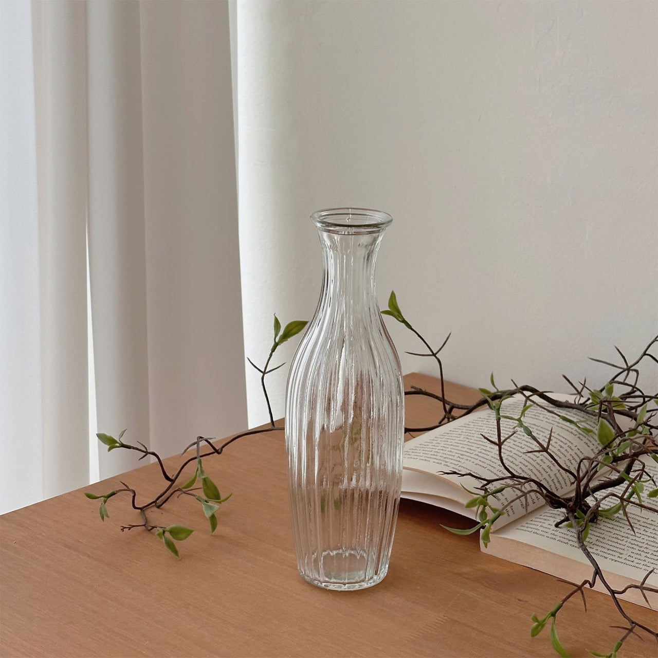 Ribbed Glass Vase