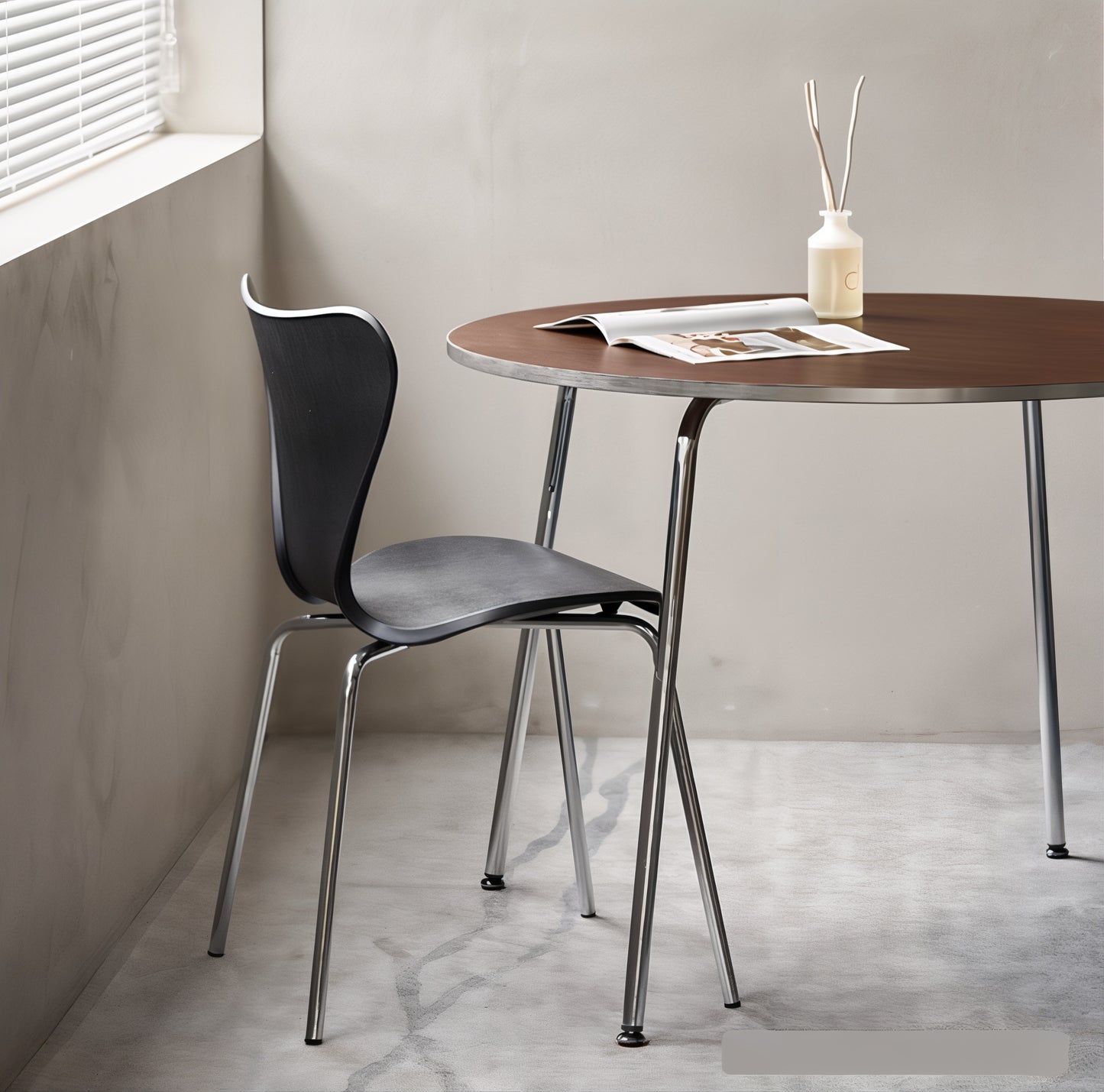 Round Chrome Dining Table