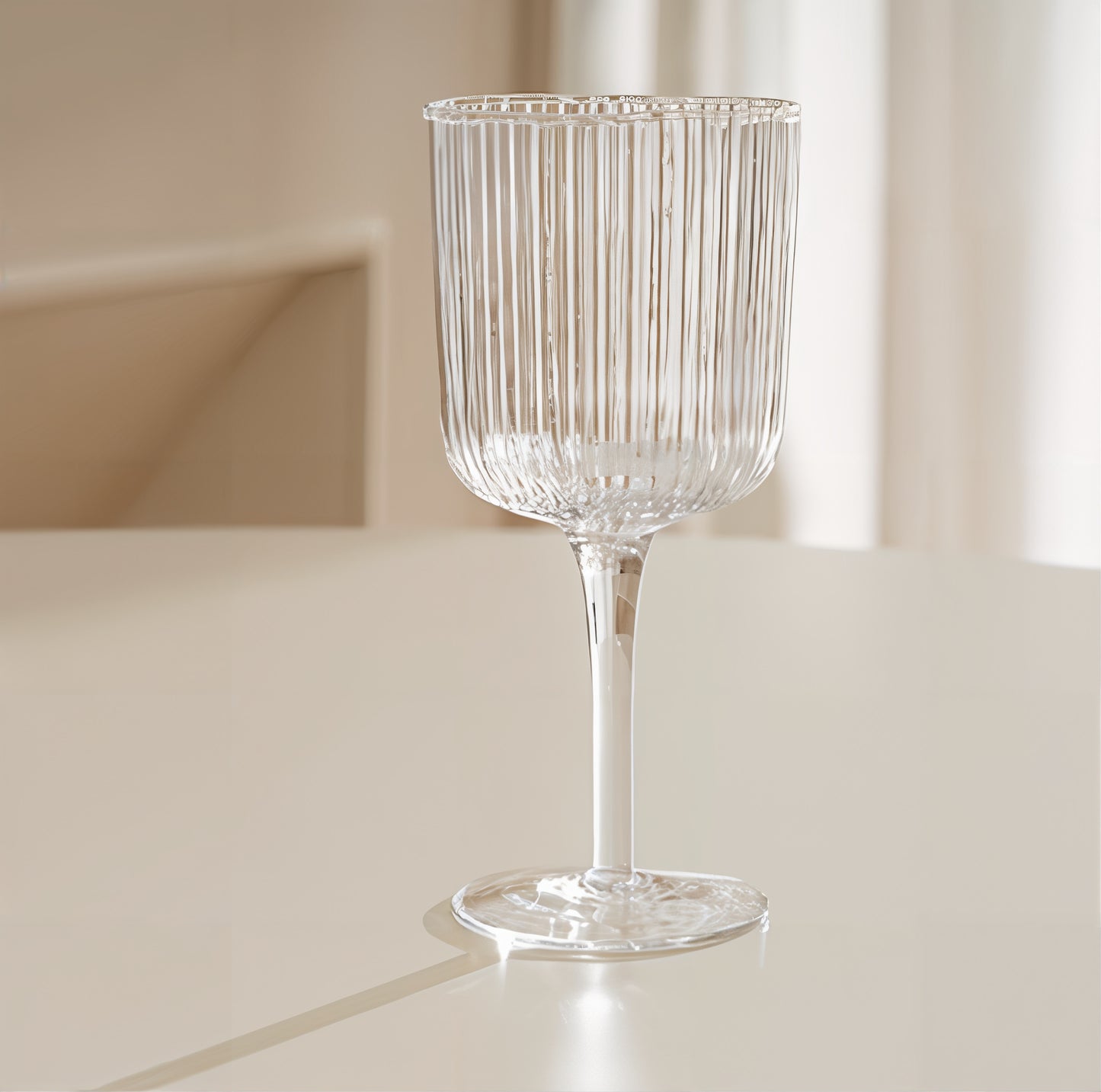 Vintage Pleated Wine Glass Set of 4