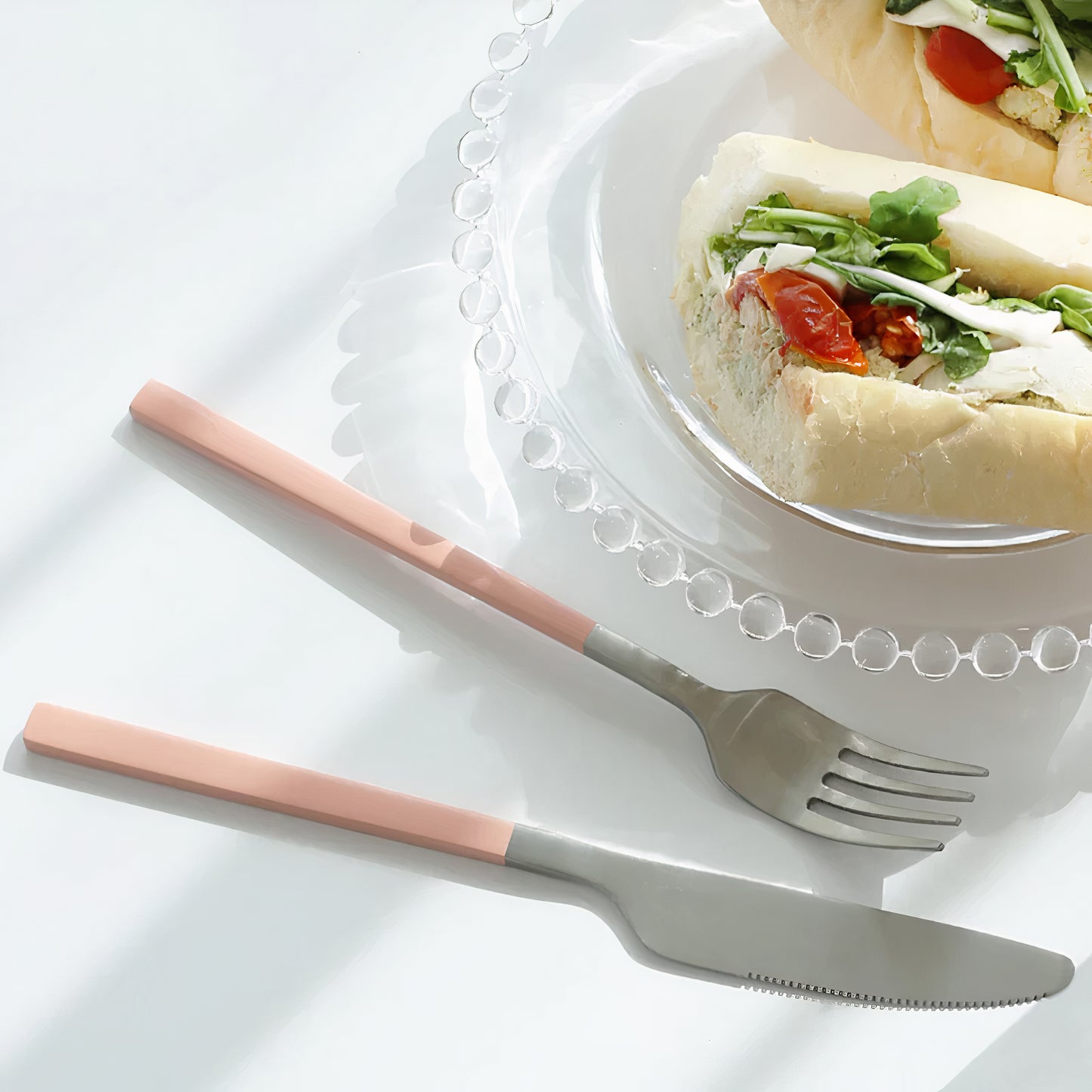 Matte Stainless Steel Table Knife & Fork Set of 2