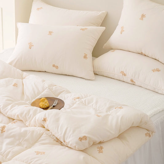 Soft Cream Peach Comforter & Pillow Set - detail view