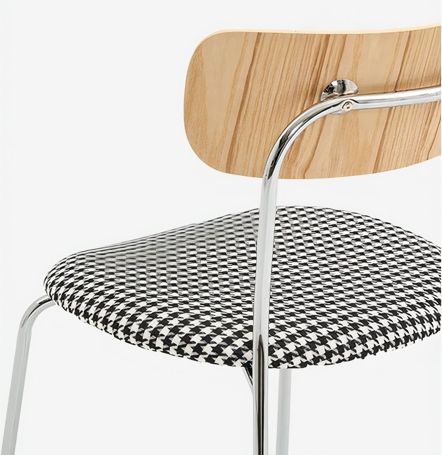 Wood Back Chrome Dining Chair