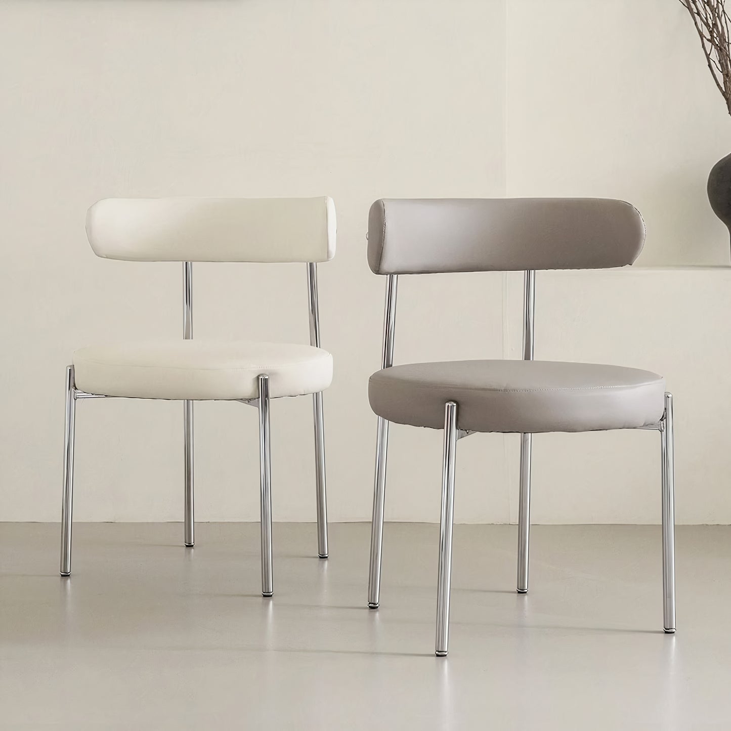 Upholstered Chrome Frame Accent Chair