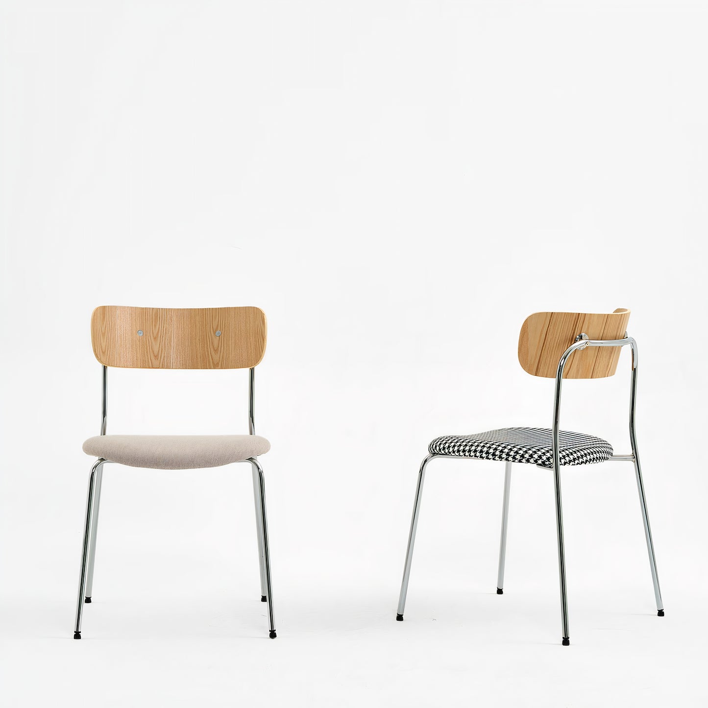 Wood Back Chrome Dining Chair