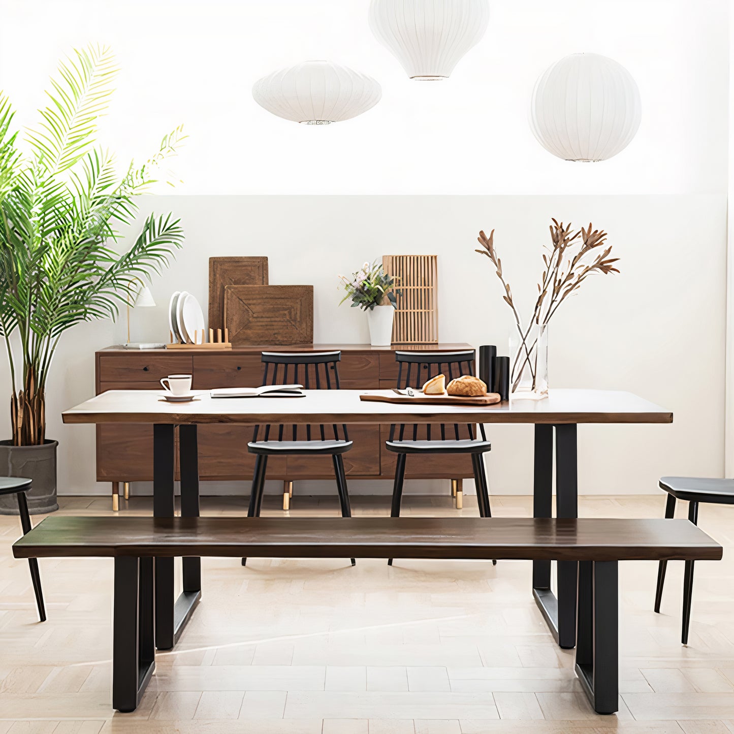Wooden Slab Dining Table
