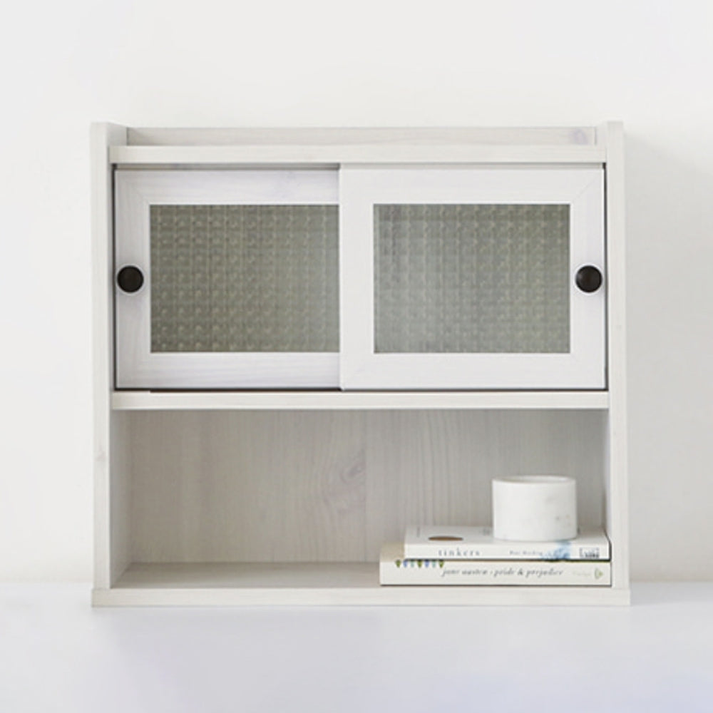 Mini Wooden Hutch Cabinet with Sliding Glass Doors