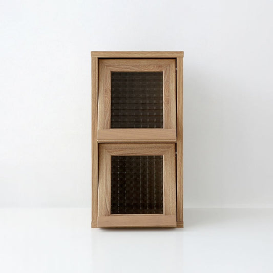 Mini Wood Cabinet with Glass Doors