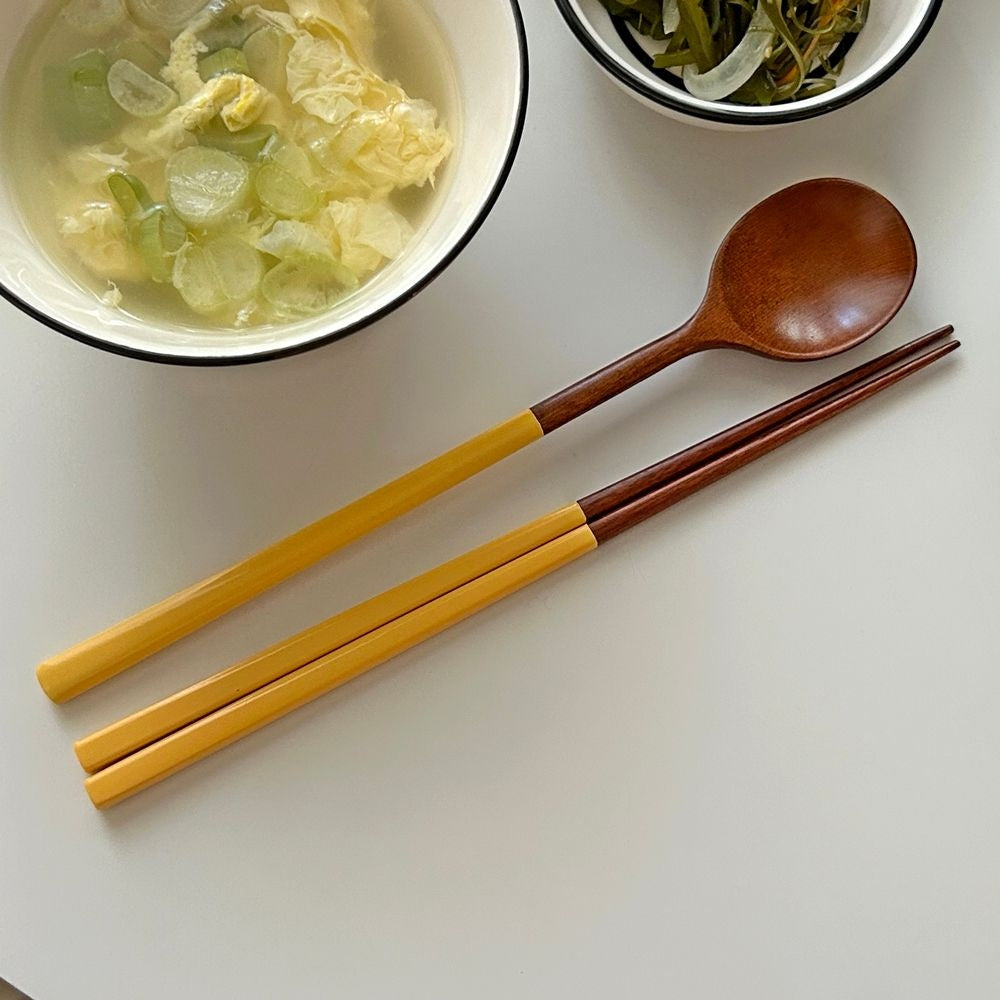 Simple Wooden Chopsticks & Spoon Set