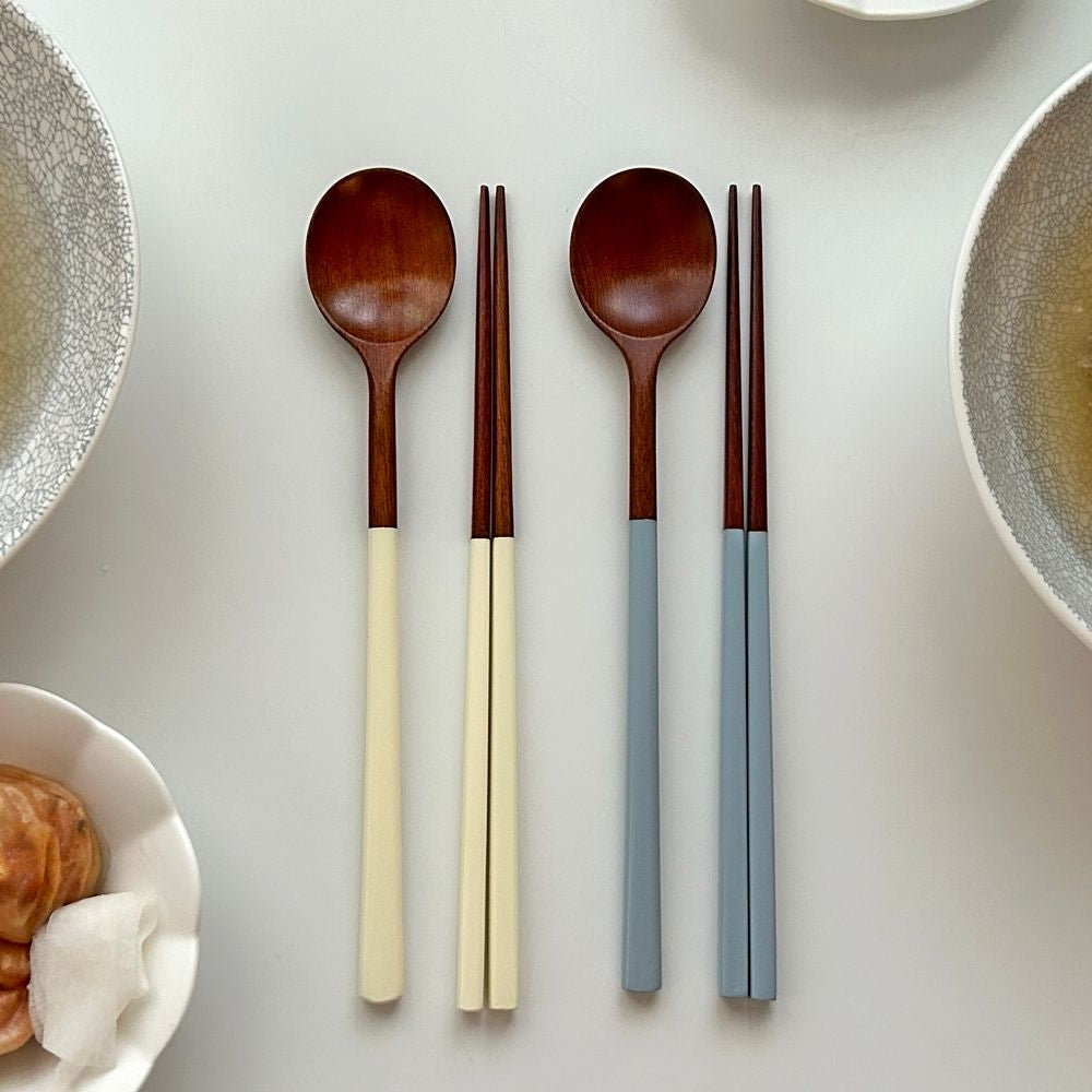 Simple Wooden Chopsticks & Spoon Set
