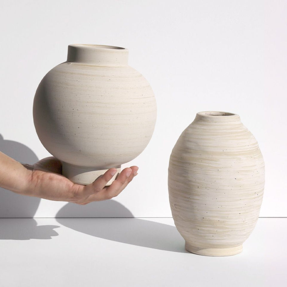 Large Round Terracotta Ceramic Vase Object