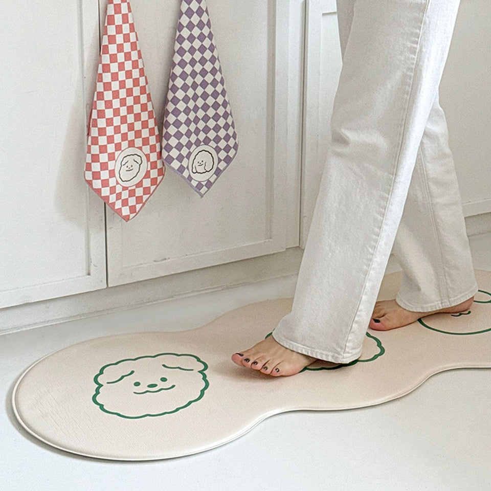 Pure Moong Wave Cushioned Kitchen Mat