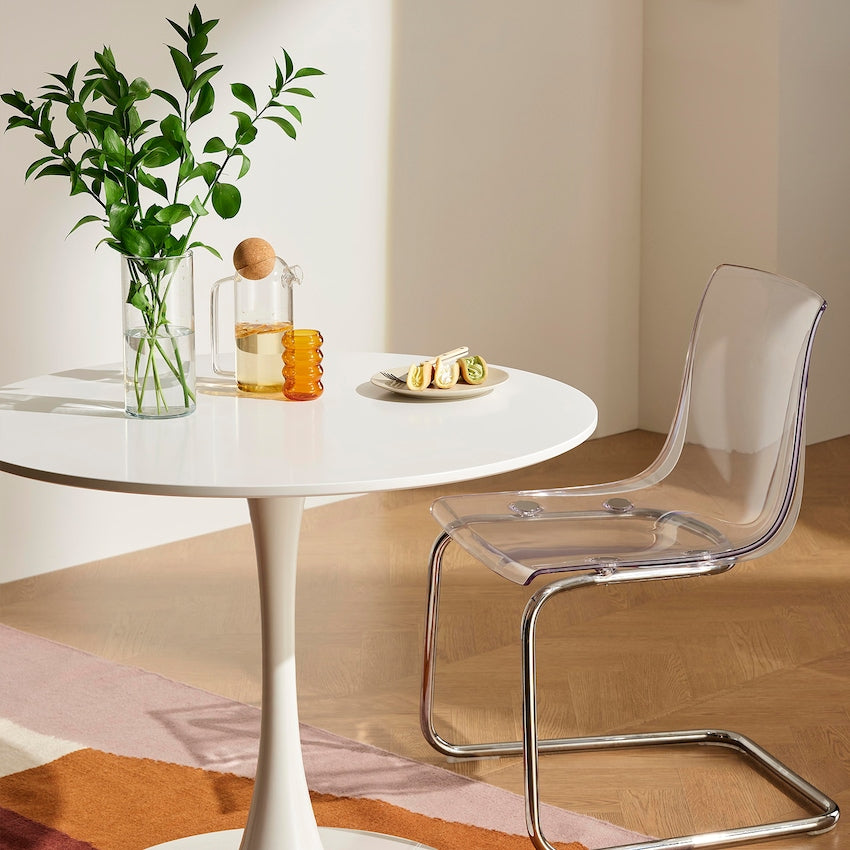 White Round Pedestal Dining Table