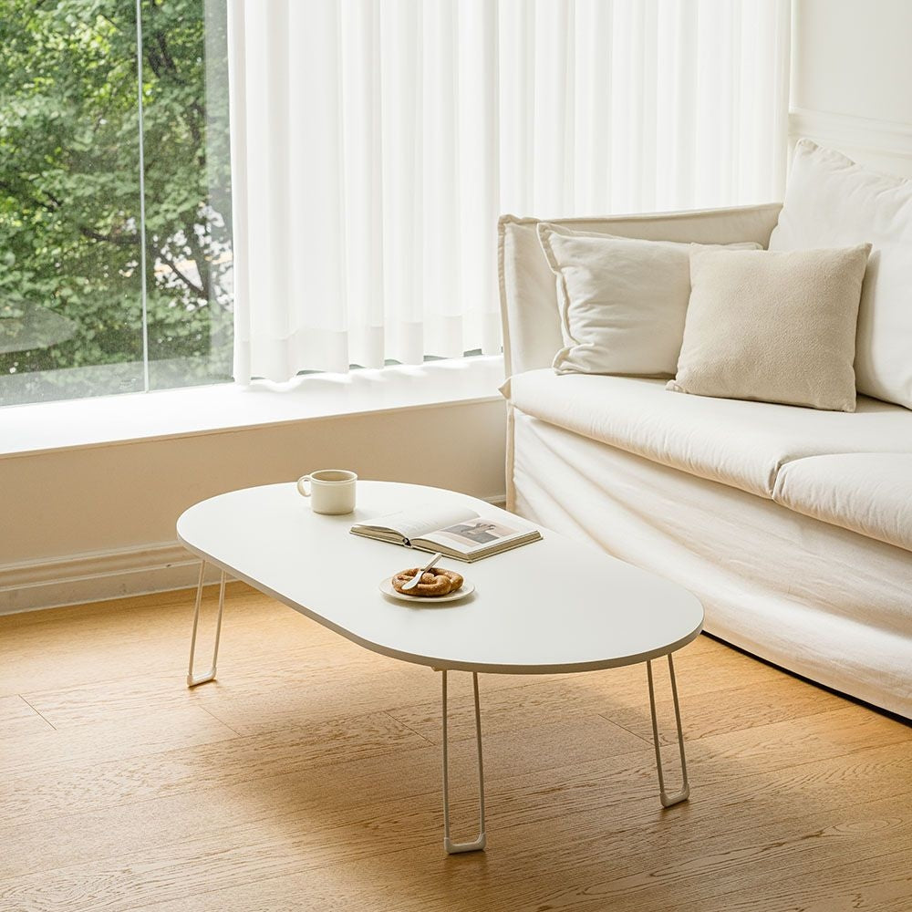 Foldable Oval Low Coffee Table
