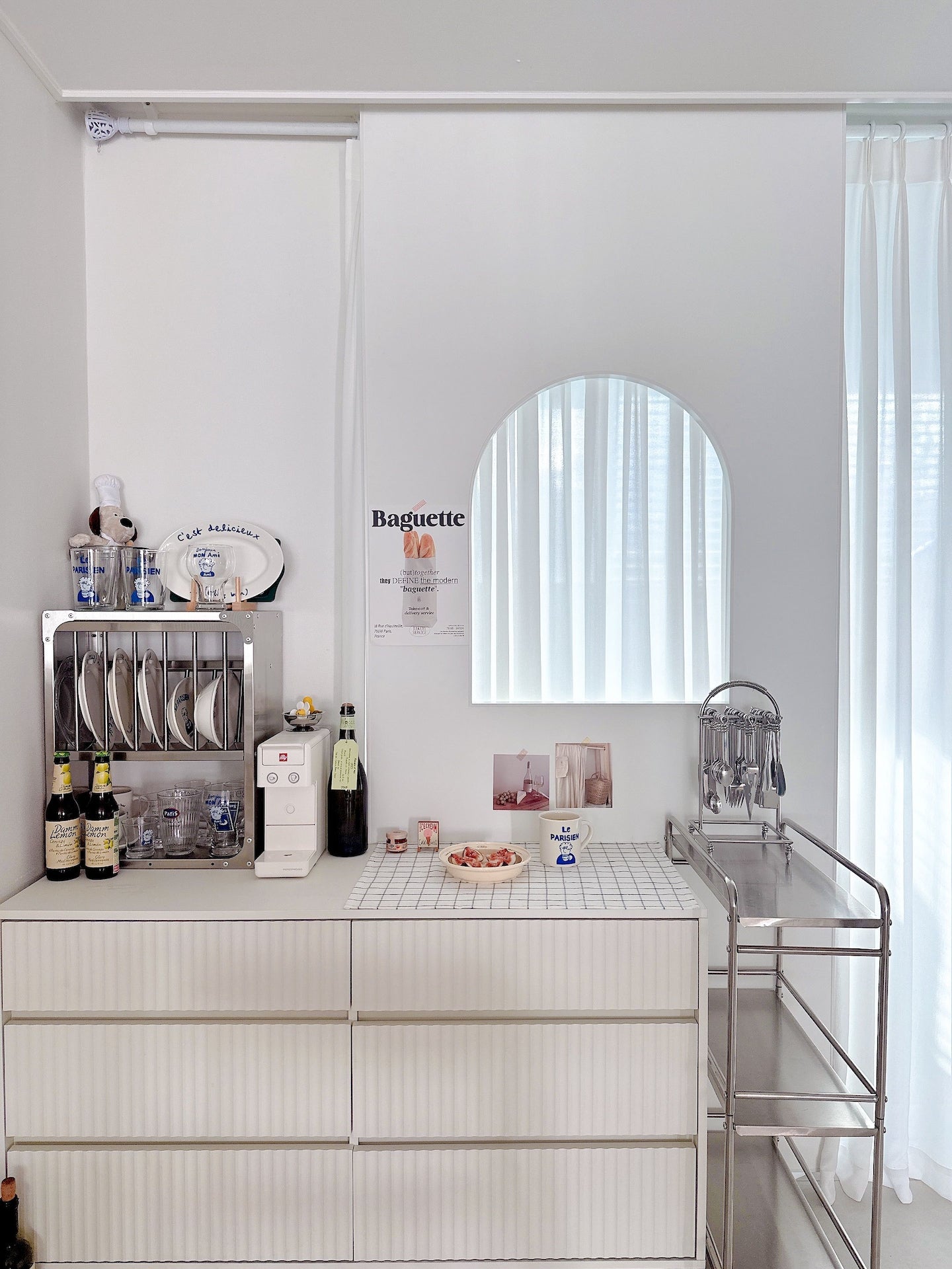 Mid-century Modern Stainless Trolley