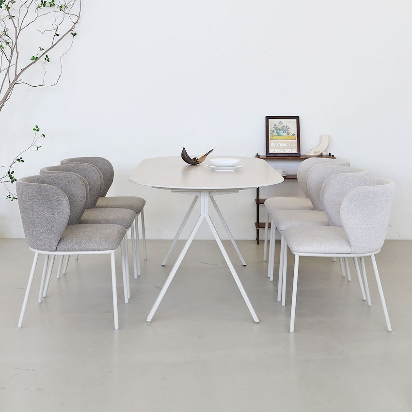 Double-Sided Ceramic Oval Dining Table
