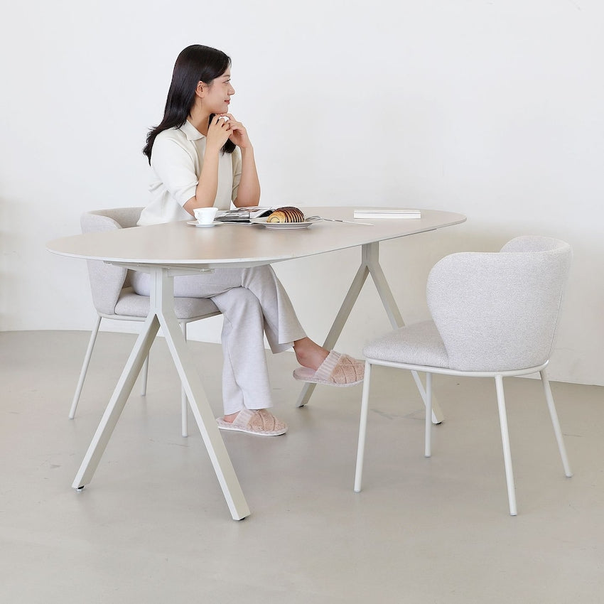 Double-Sided Ceramic Oval Dining Table