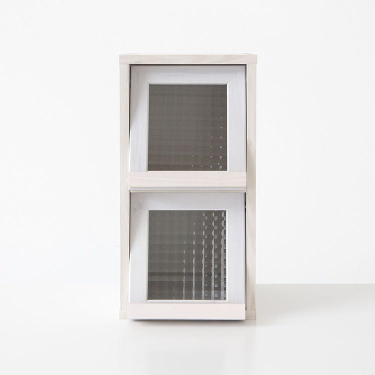 Mini Wood Cabinet with Glass Doors