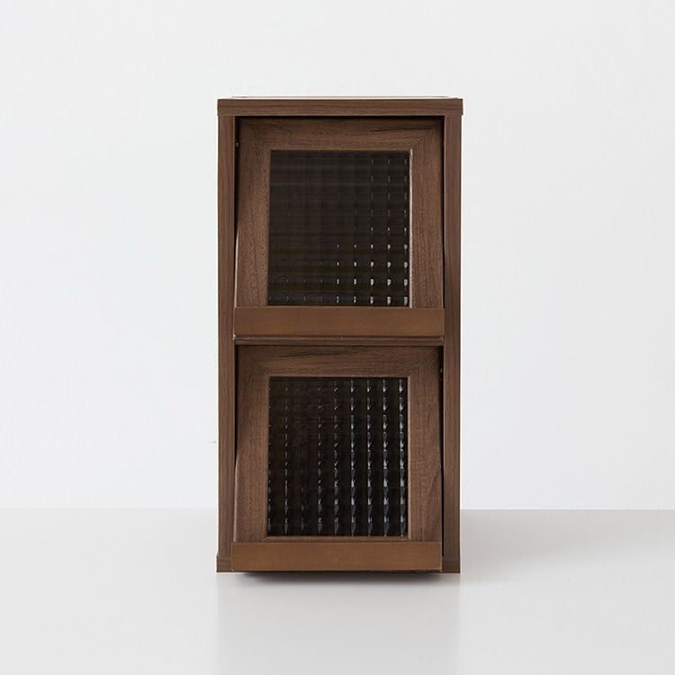 Mini Wood Cabinet with Glass Doors