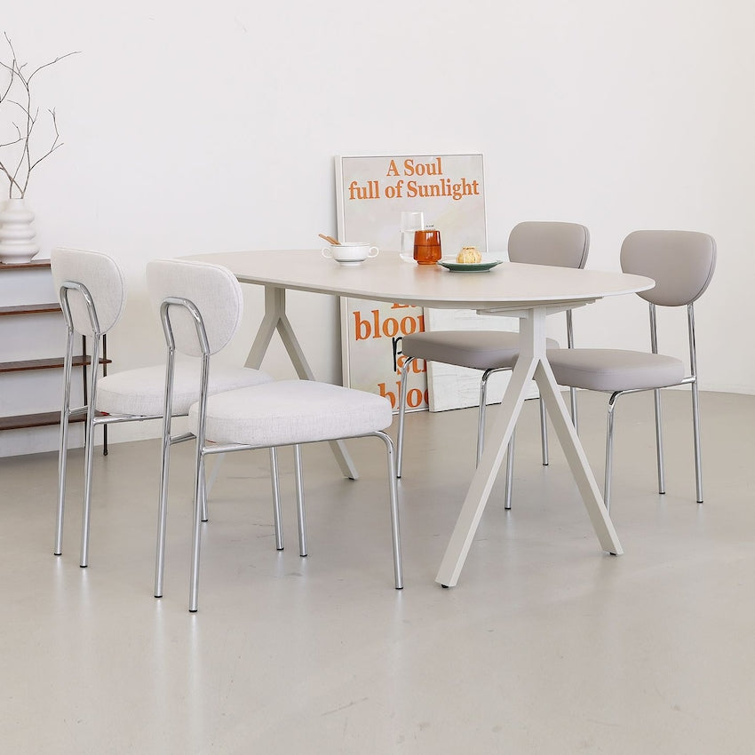 Double-Sided Ceramic Oval Dining Table